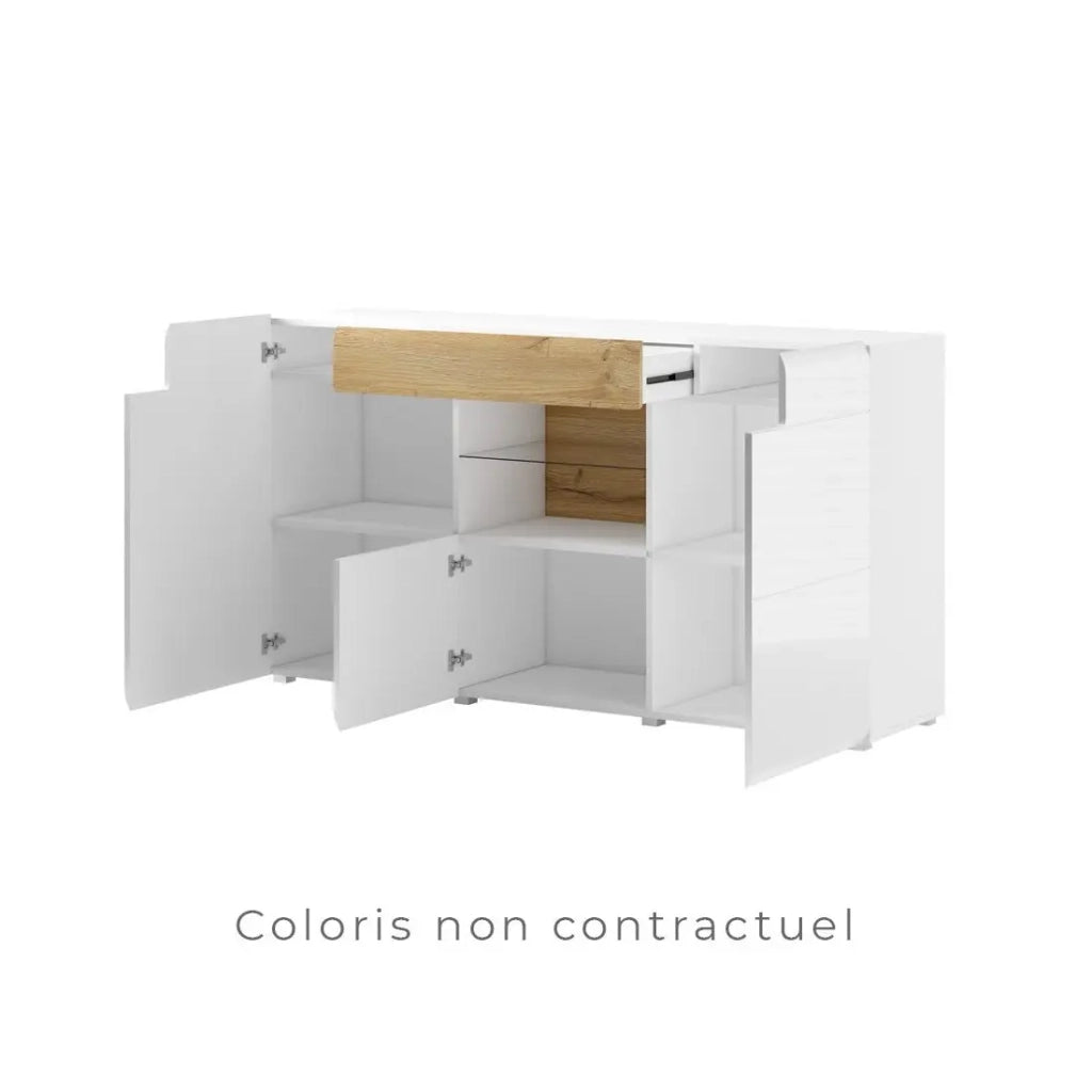 Buffet 160cm collezione OHIO. Color antracite grigio e quercia. LED inclusi.