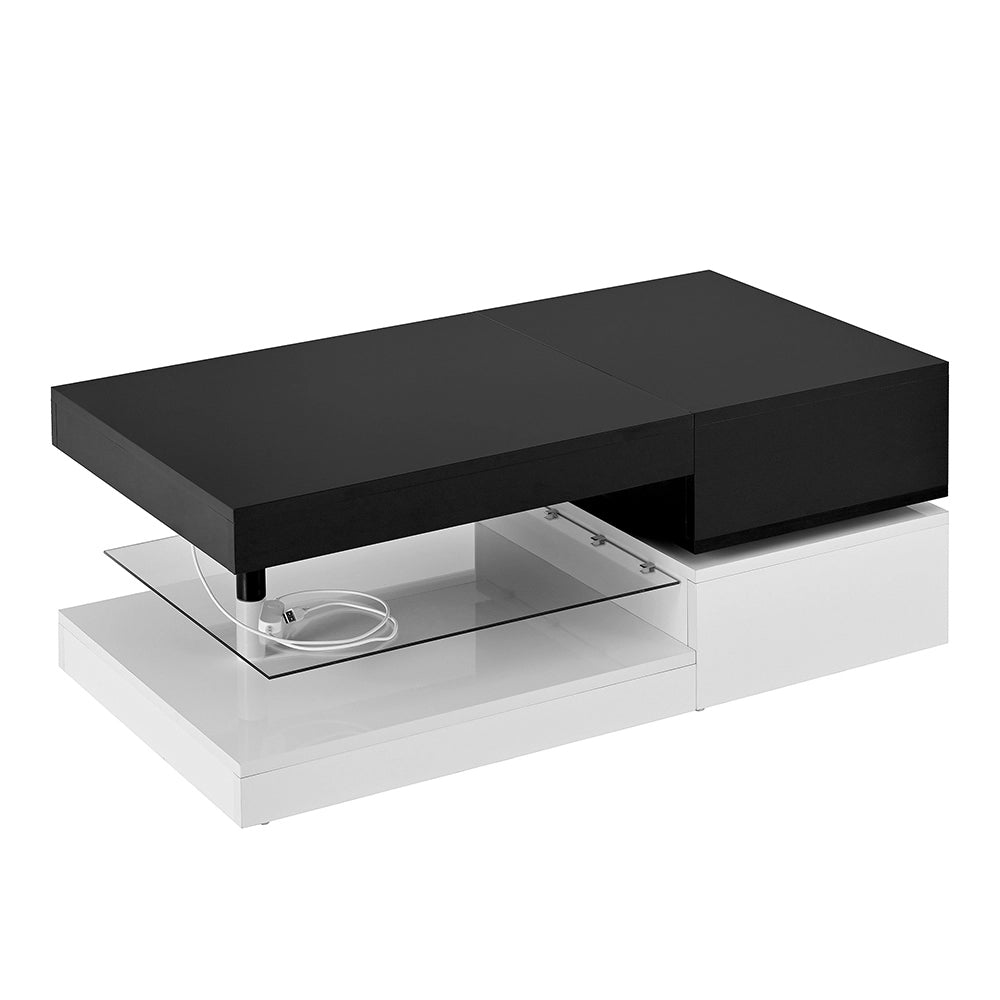 Tavolino-Xylo-90x45x35.5cm vetro LED controllo app/bluetooth