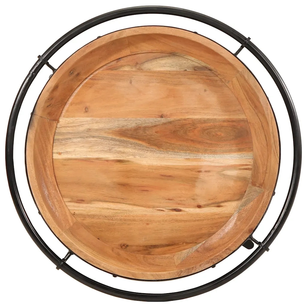 Tavolino Ã˜55x60 cm in Legno Massello di Acacia