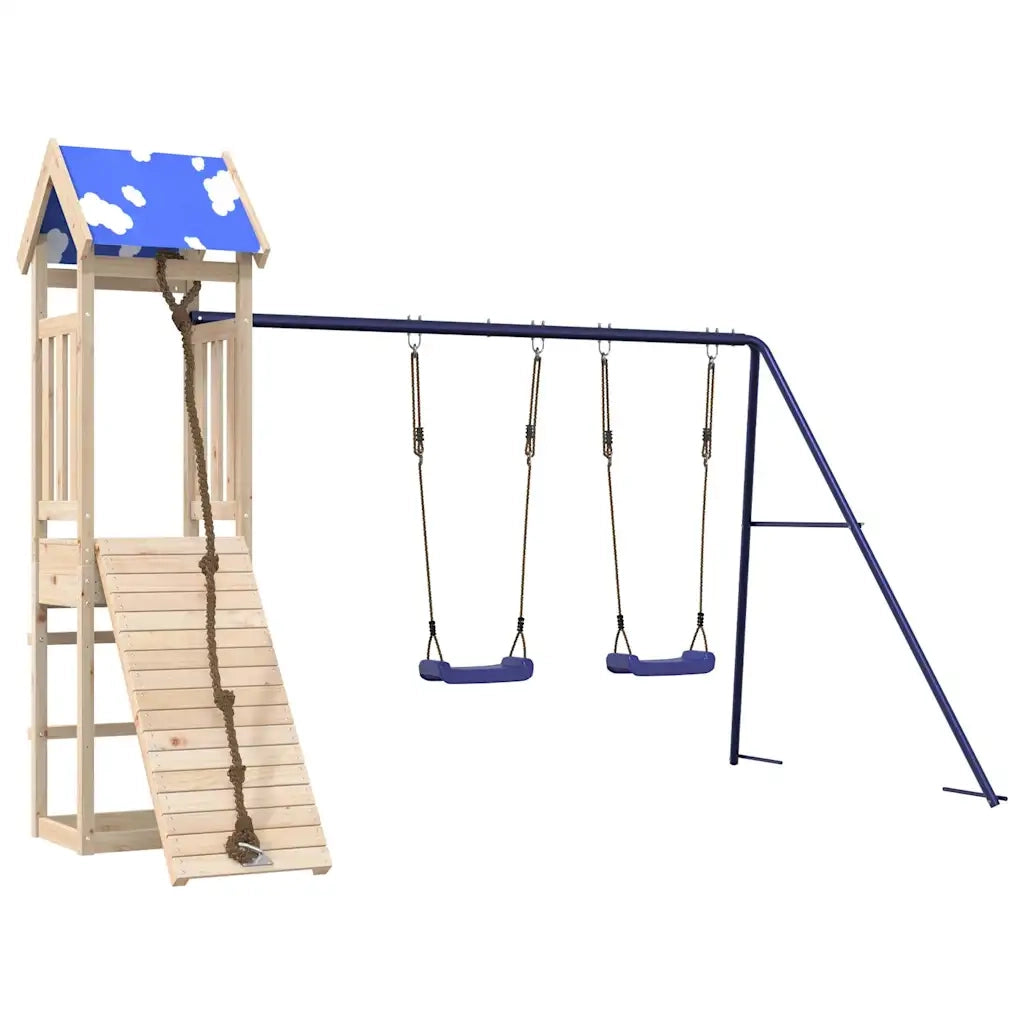 Set da Gioco da Esterno in Legno Massello di Pino