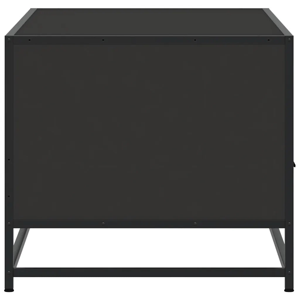 Tavolino Salotto Nero 100x50x45 cm Legno Multistrato e Metallo