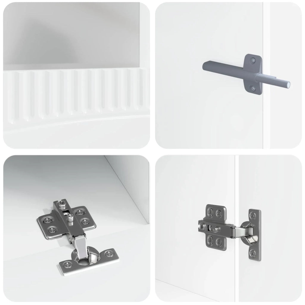 Mobile TV LED a 5 pezzi Bianco Lucido Legno ingegnerizzato 3416844