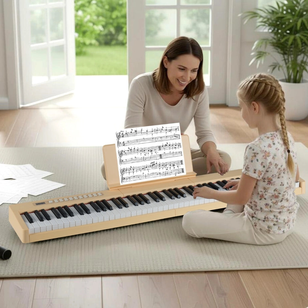 Tastiera elettrica portatile a grandezza naturale con MIDI pedale sustain, Tastiera per pianoforte a 88 tasti Marrone-Tastiere elettriche