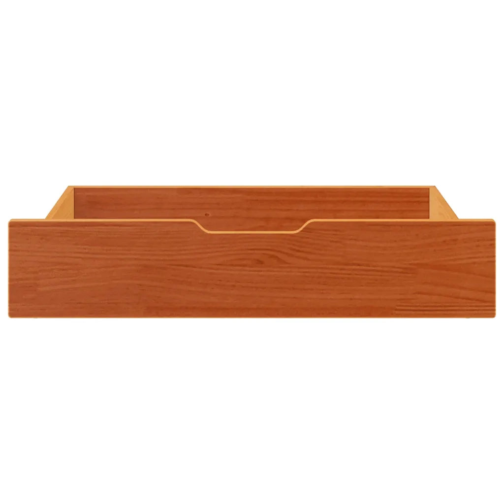 Cassettoni per Letto 2pz Marrone Cera 80x55x17 cm Legno di Pino 850931