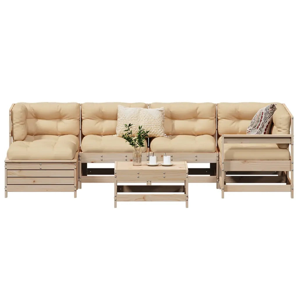 Set Divani da Giardino 7 pz in Legno Massello di Pino 3250948