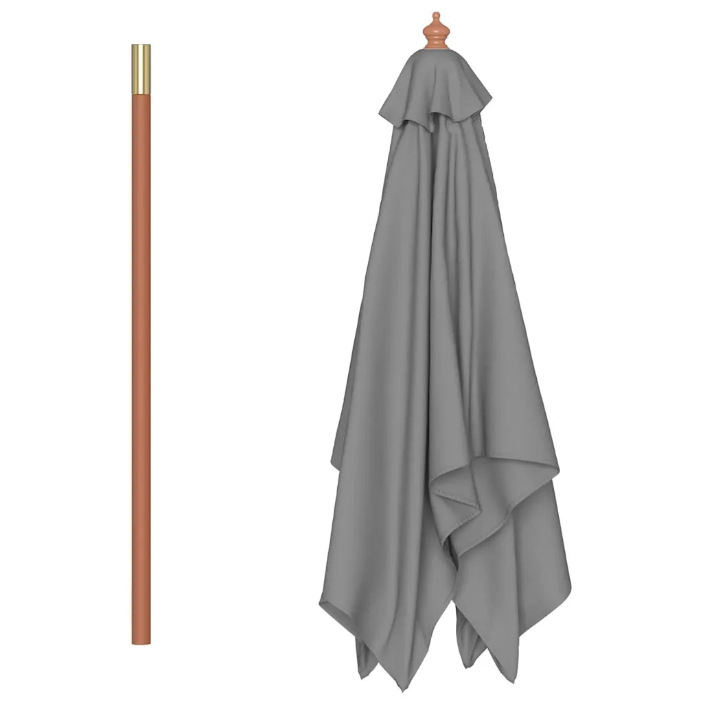 Ombrello | Parasolne da Esterni con Palo in Legno 150x200 cm Antracite