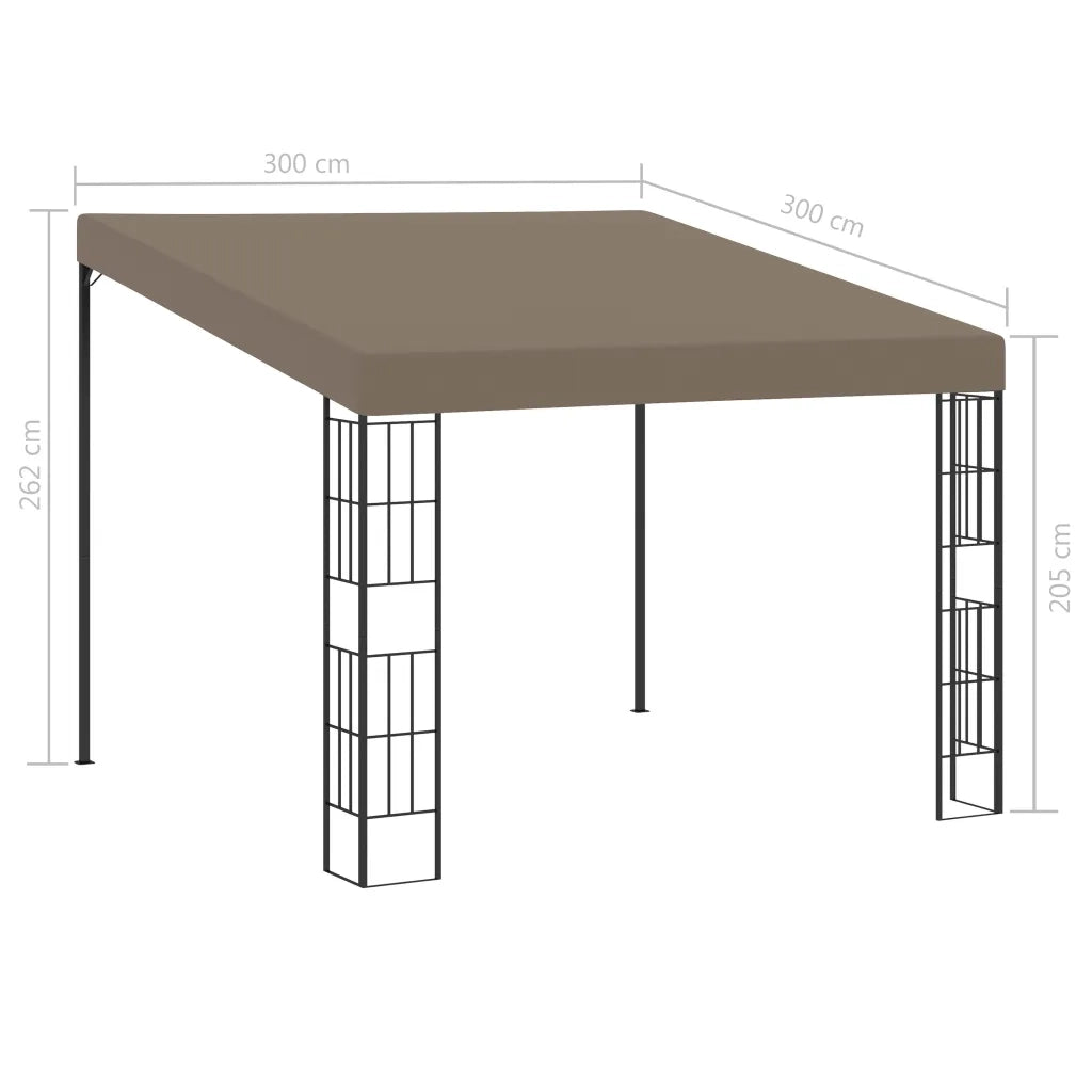 vidaXL Gazebo a Parete 3x3 m Talpa in Tessuto