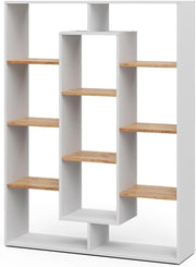 Scaffale, Rovere bianco/dorato, 107.2 x 143 cm, utilizzabile per la separazione degli spazi e per una conservazione flessibile