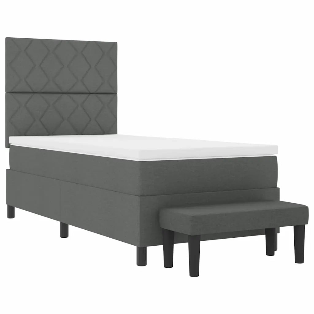 Letto a molle con testiera Grigio scuro 90 x 200 cm Tessuto 3344115
