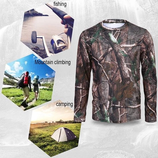 Maglietta lunga con camuffamento forestale - tessuto di cotone - comfort - design sottile