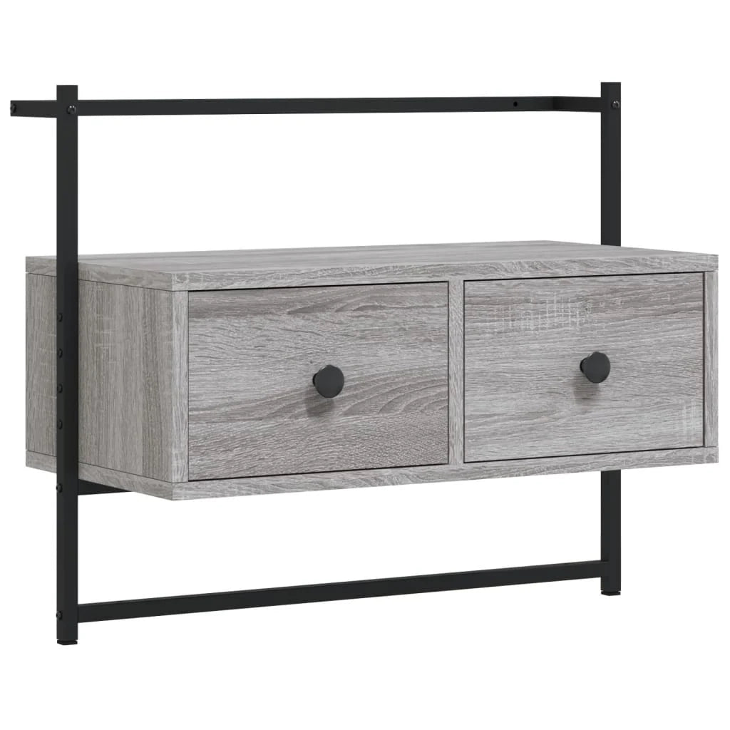 Mobile TV multimediale mensola TV credenza TV sala da pranzo soggiorno camera da letto montaggio a parete legno Sonoma 60,5 x 30 x 51 cm grigio 02_0028190