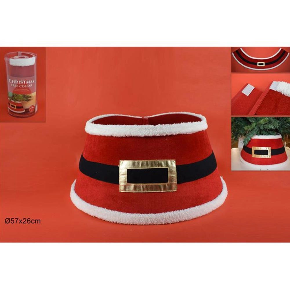 Trade Shop - Tappeto Gonna Copertura Base Albero Natalizio Decorazione Cintura Babbo Natale -