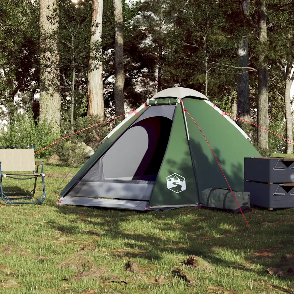 Tenda da Campeggio a Cupola per 4 Persone Verde Impermeabile 94769