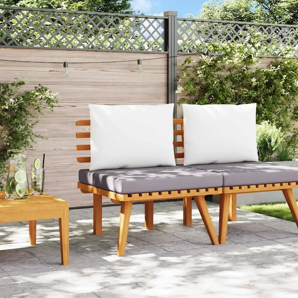 Sedia da patio-Sedia da Giardino con Cuscini in Legno Massello di Acacia 901175