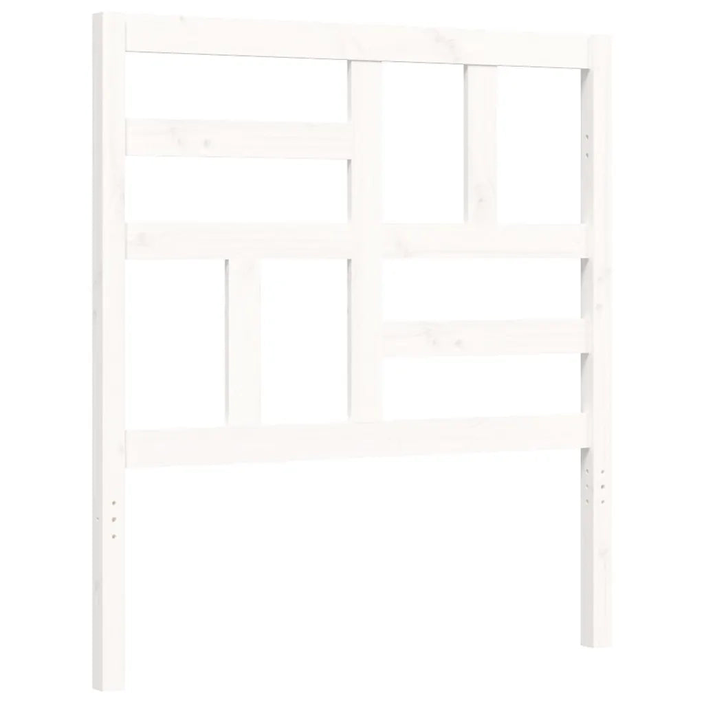 Giroletto con Testiera-Struttura Letto con testiera Bianco Single in Legno Massello 464633