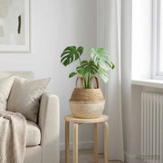 Vaso da fiori con manici Bianco Ø 22 x 20 cm 100% Erba marina 42012266