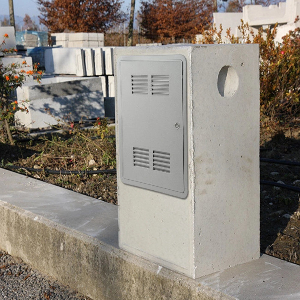 Sportello portello porta per gas in abs grigio l 450 x h 650 x p 22mm per ispezione