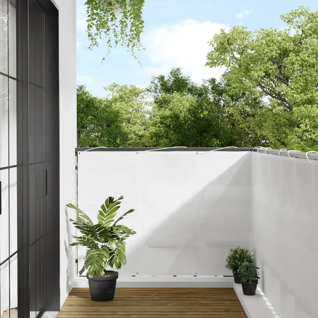 Paravento da Balcone Bianco 120x1000 cm 100% Poliestere Oxfordcod mxl 92039
