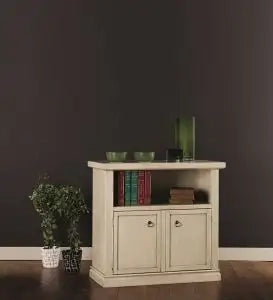 Mobile Porta tv Shabby chic avorio anticato con pomelli ad anello