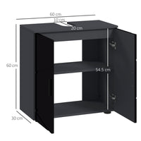Mobile Sotto Lavabo Bagno 2 Ante 60x30x60 cm in Legno Nero