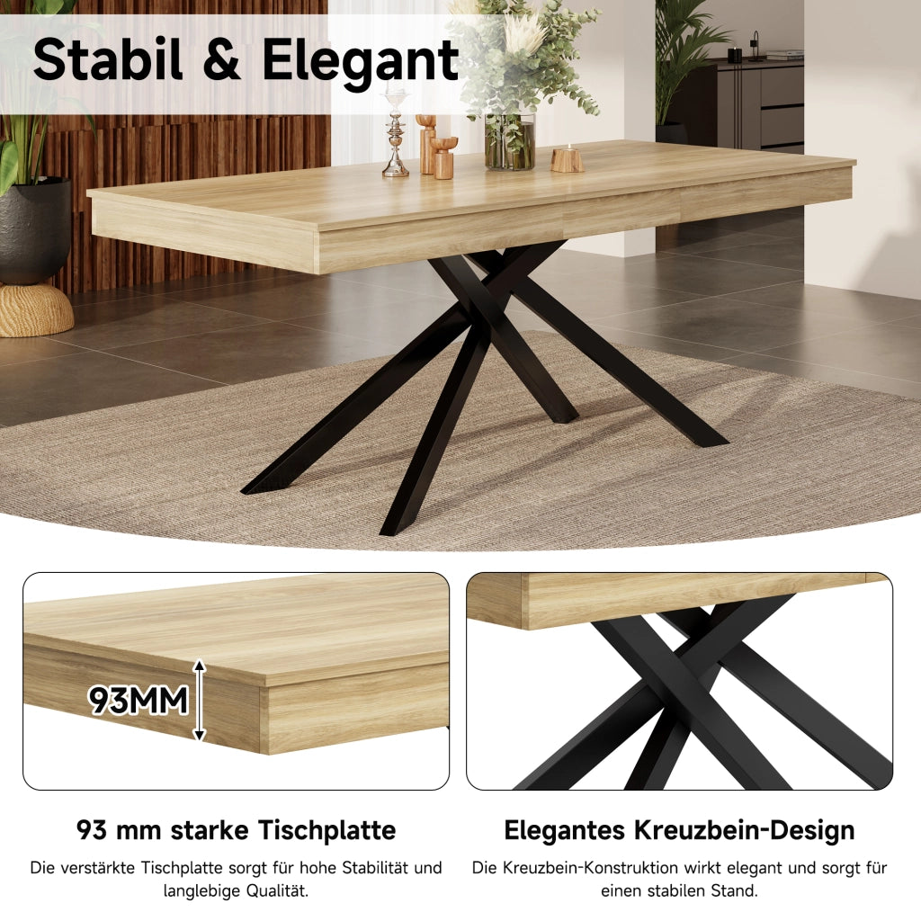 TAVOLO Allungabile 140-180x80 cm Legno colore Oak MDF