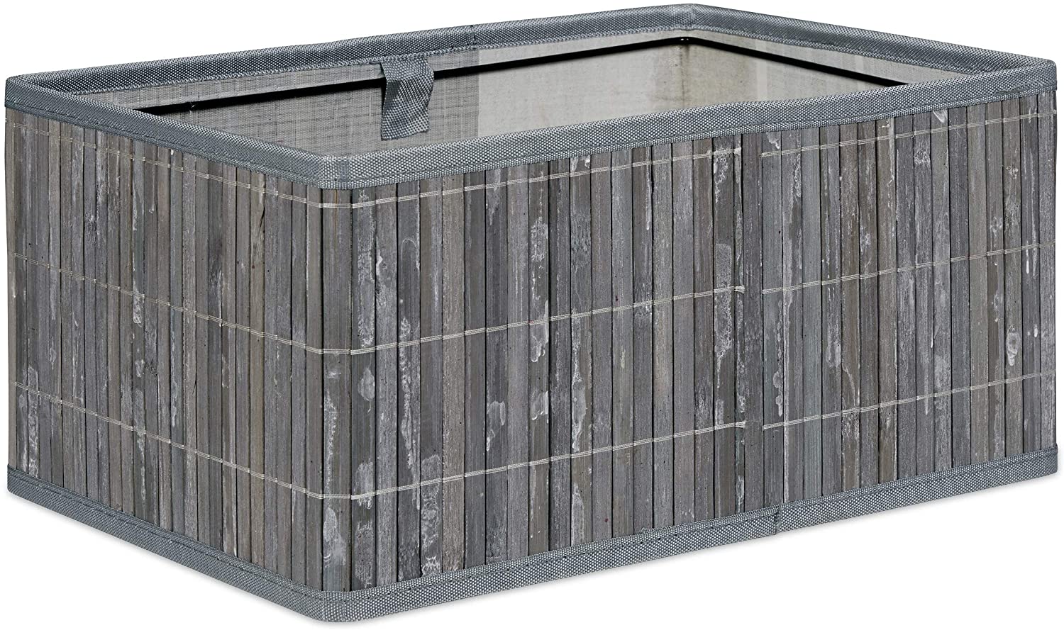 Set di 6 cestini portaoggetti decorativi in ​​bambù e tessuto grigio 13_0002507_4