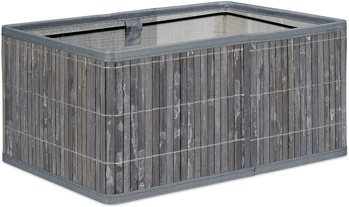 Set di 6 cestini portaoggetti decorativi in ​​bambù e tessuto grigio 13_0002507_4