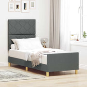 Struttura del letto Grigio scuro 80 x 200 cm Tessuto