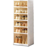 Trade Shop - Scarpiera Pieghevole Impilabile A 6 Ripiani Antipolvere Traspirante 120x37x51cm -