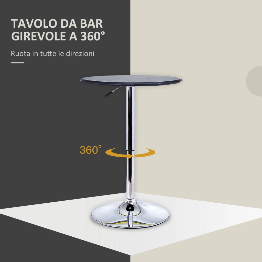 Tavolino da Bar Rotondo Girevole e Regolabile ¨C Zephmum ¨C 67-93 cm