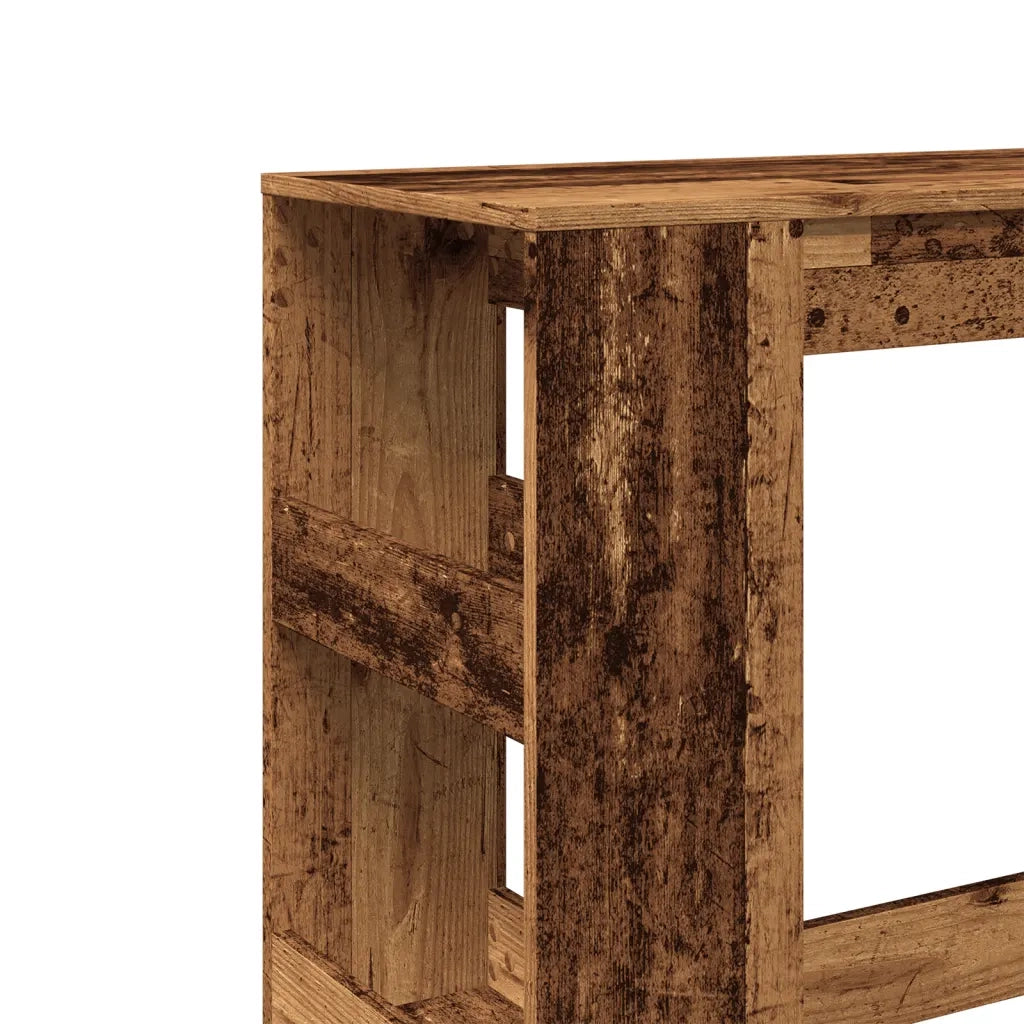vidaXL Tavolo Bar con Rastrelliera Antico 90x40x103,5 cm Multistrato