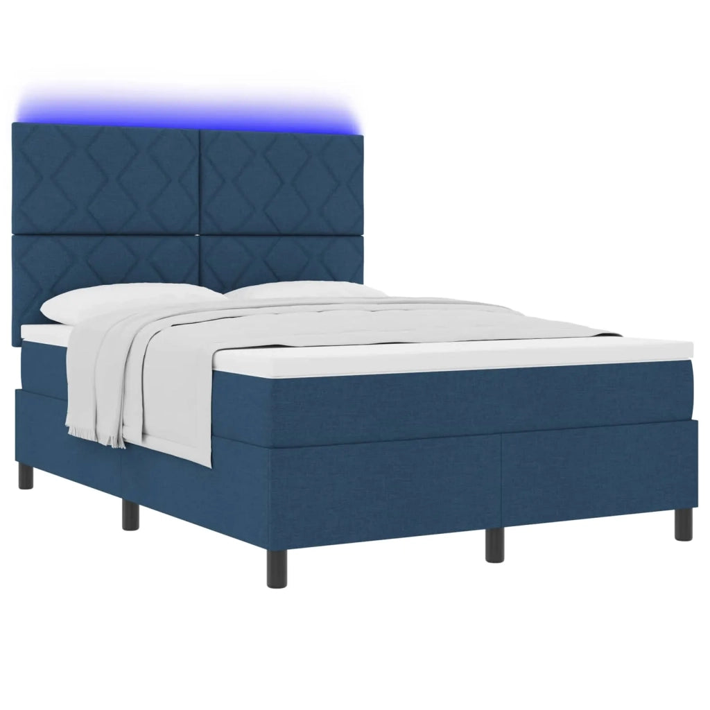Letto a molle con materasso con led Blu 160 x 200 cm Tessuto 3342962