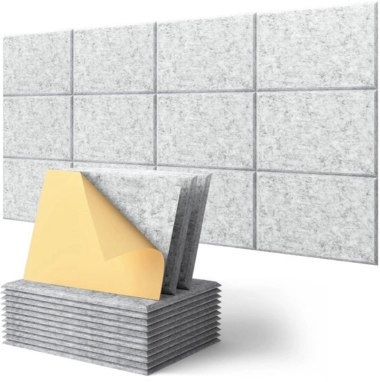 Pannelli di assorbimento del suono - Trattamento acustico - 12 pezzi - 12" x 16" - Demping del rumore - Per casa e ufficio