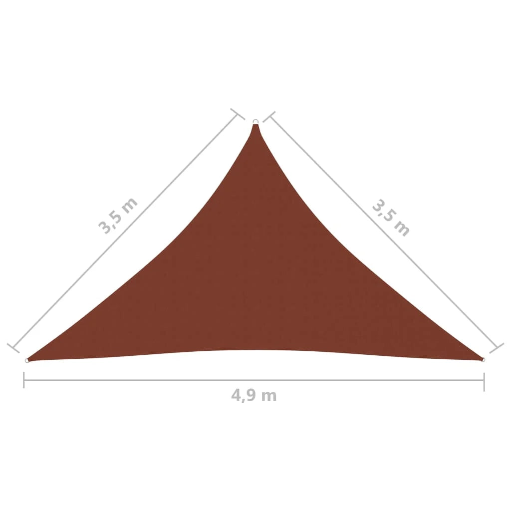 Vela ombreggiante/ombrellone triangolare in tessuto Oxford 3,5 x 3,5 x 4,9 m 02_0009803