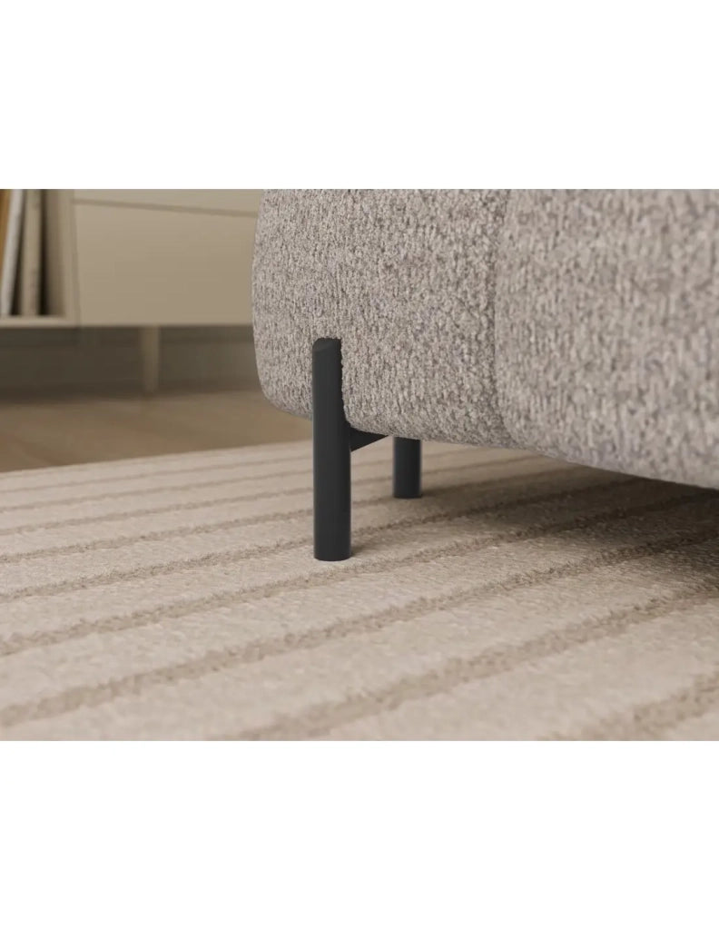Divano panoramico convertibile Beige chiaro angolo destro FERARIA 358x93x202cm