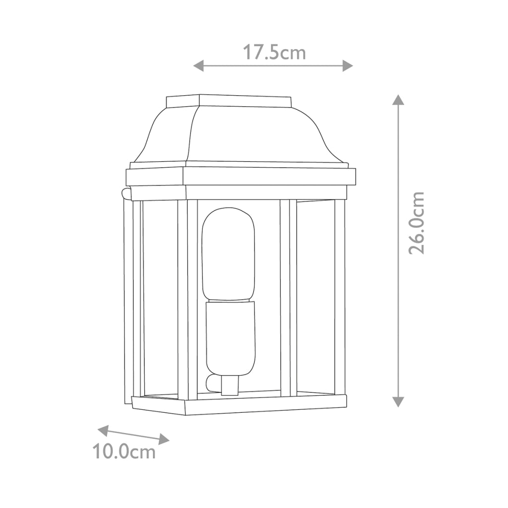 Applique esterna Victoria verderame ottone E27 60W Elstead