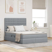 Letto con contenitore LED e materasso Grigio Chiaro