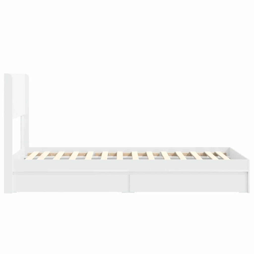 Struttura del letto con stoccaggio e testata Bianco 90 x 200 cm 3414413