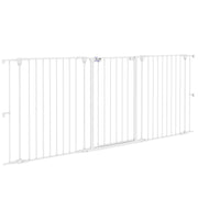 Recinto per Cani Pieghevole in Acciaio con 3 Pannelli ¨C zephmum ¨C Bianco 206x90 cm