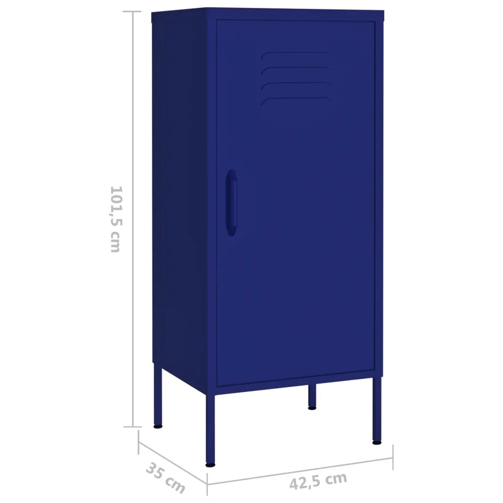 Robusto mobile contenitore da 42,5 x 35 x 101,5 cm con 2 ripiani regolabili stile sala da pranzo acciaio blu navy 02_0046878