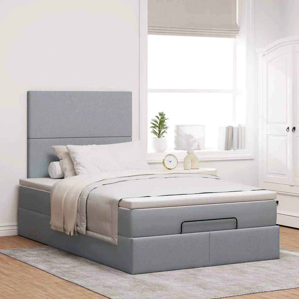 Struttura Letto Pouf con Materasso 120x200 cm in Tessuto 3313913