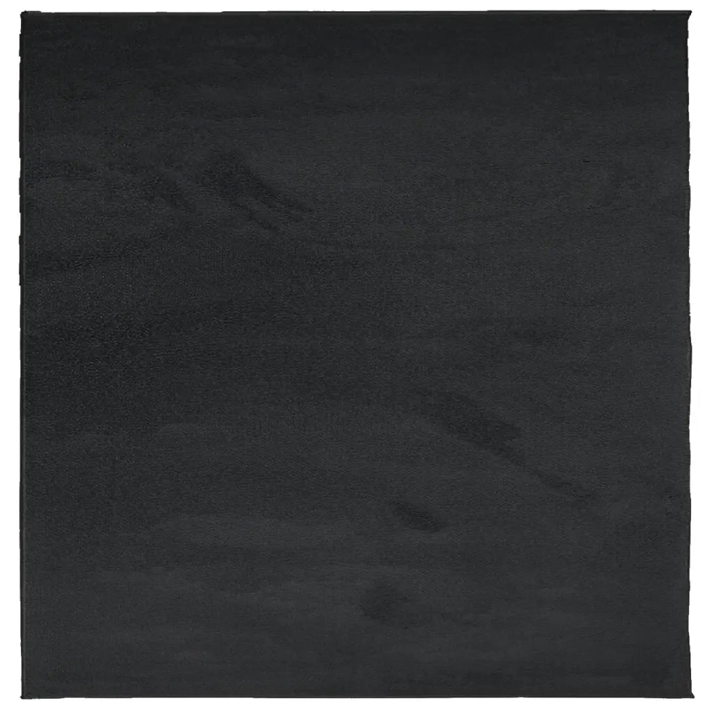 Tappeto del soggiorno | Tappeto OVIEDO a Pelo Corto Nero 240x240 cm