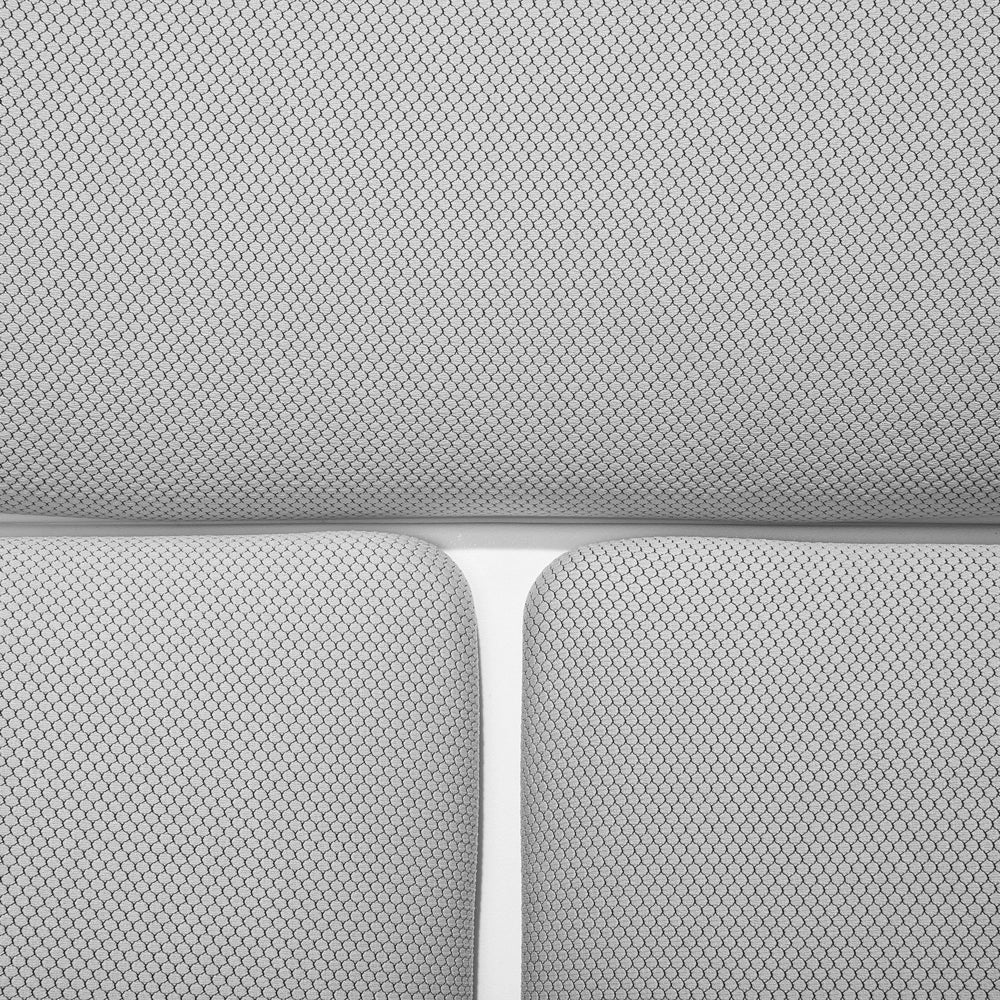 Sedia da ufficio in tessuto grigio e bianco girevole per computer da scrivania Seduta regolabile Schienale reclinabile