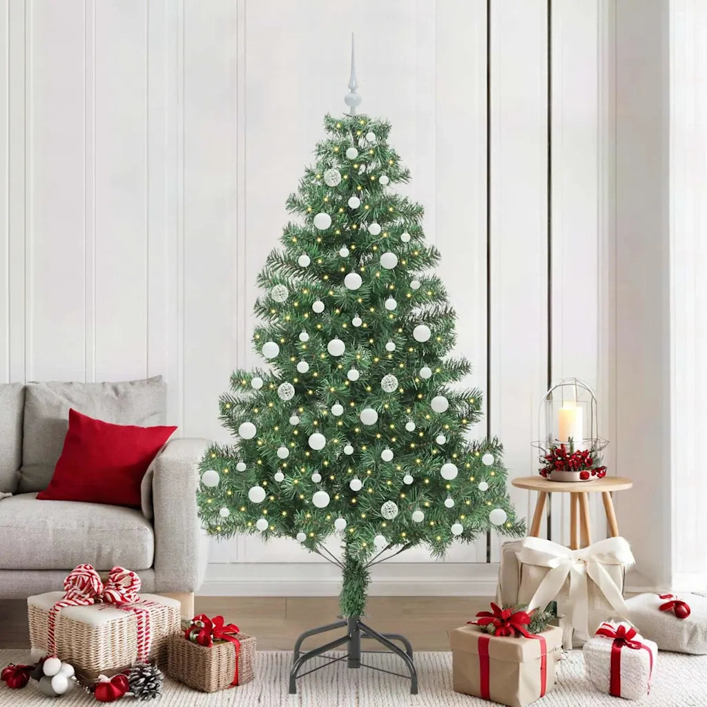 Albero di Natale | Decorazioni natalizie con 300 LED con supporto Verde 210 cm PVC