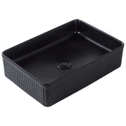 Lavandino da appoggio in ceramica nera 500 x 340 mm opaco Lavandino da bagno rettangolare stile moderno