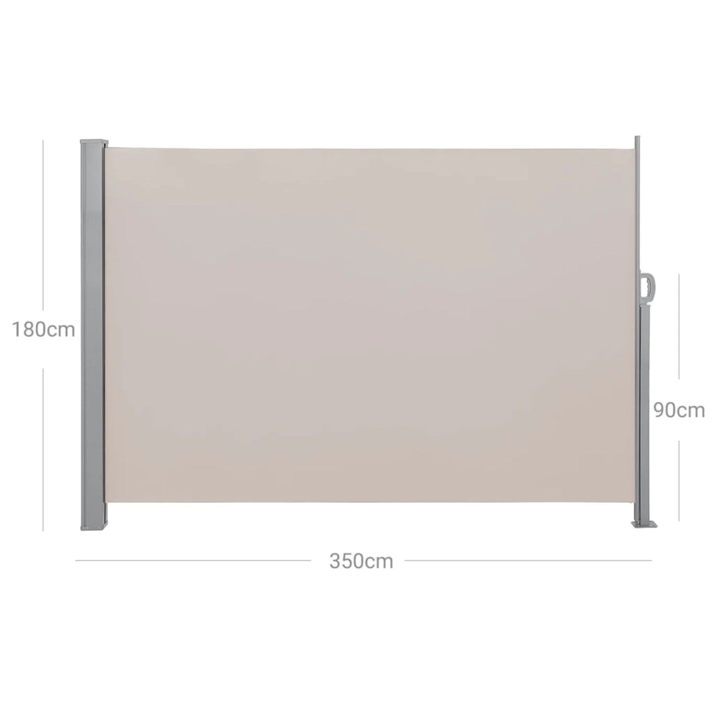 Tenda da sole laterale per balcone e terrazza parasole frangivista 180 x 350 cm tortora 12_0001838
