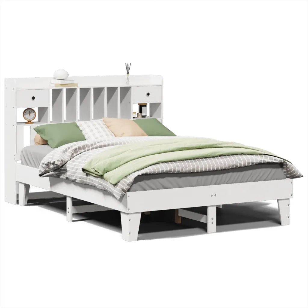 Letto senza Materasso Bianco 140x190 cm Legno Massello di Pino 3308856