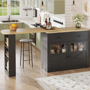 Tavolo Bar Estendibile - Xylo - 138-204??39??104 cm - Nero con Ripiani