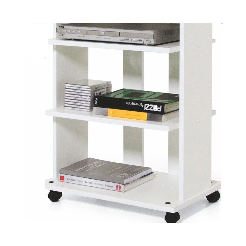 Carrello porta Tv Bianco Frassinato 3 ripiani Cm 60x45xH 81(ELIDE)