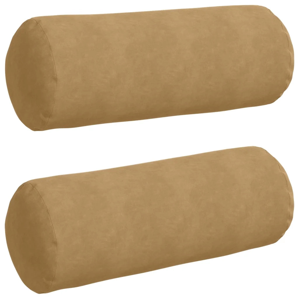 Cuscini a rullo 2 pcs Marrone Ø 25 x 70 cm Tessuto in Cords 42014336